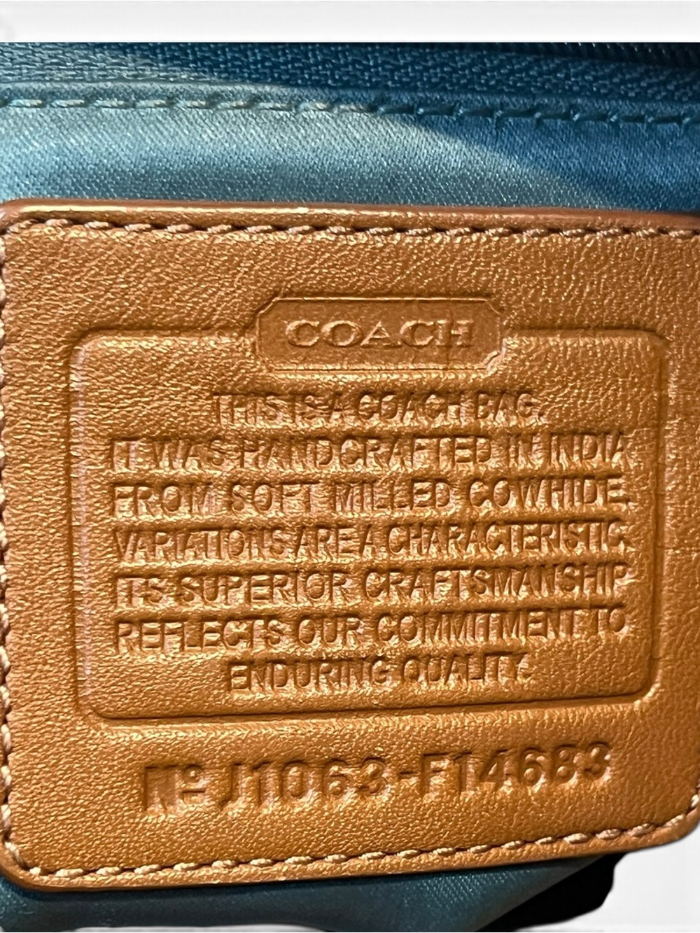 Coach Penelope All Leather Tote / Shoulder Bag w/ Emerald Interior F14683 - Picture 13 of 16